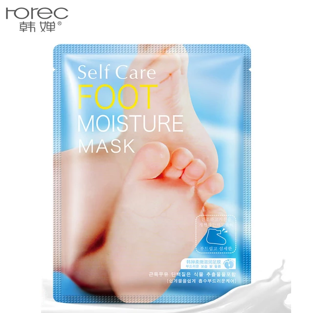 rorec milk moisture foot mask sheet 1pair foot skin care in feet foot sheet mask
