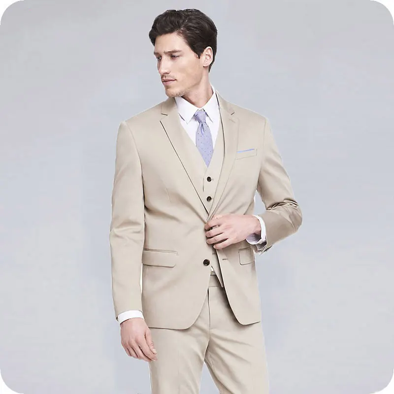 

Latest Coat Pant Designs Elegent Khaki Men Suits for Business Single Breasted Groom TuxedoCostume Homme 3Piece Jacket Pant Vest