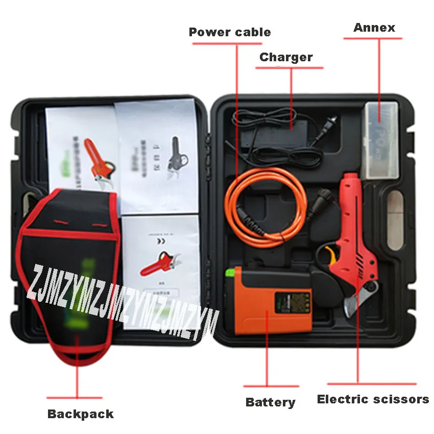 Новое поступление, Электрический секатор, ножницы для фруктового дерева, садовые секаторы, ножницы для резки, 44 в, 2.1Ah, 818-2, обрезка 2,5 см
