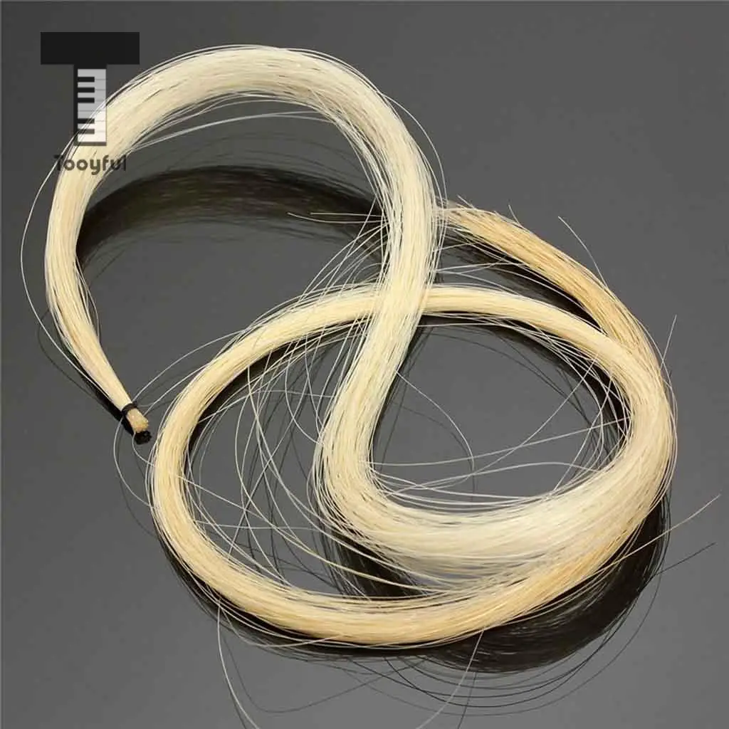 Tooyful высокое качество 3: Хэнк "78 см смычковый волос белый конский хвост волосы для профессиональная скрипка Альты Виолончель Контрабас лук аксессуар белый