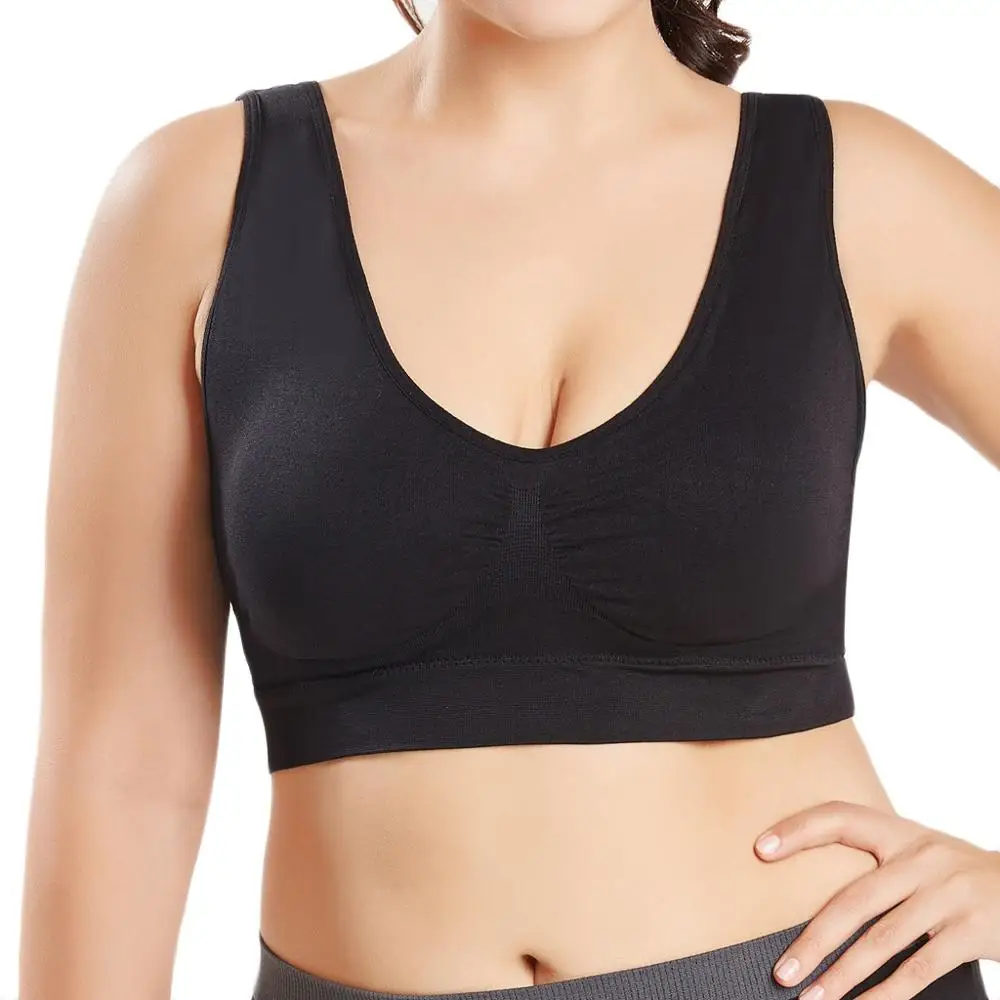 

2019 Casual Sexy Girls Top Women Pure Color Plus Size Ultra-thin Large Bra Sports Bra Full Bra Cup Top Underwear femme LD