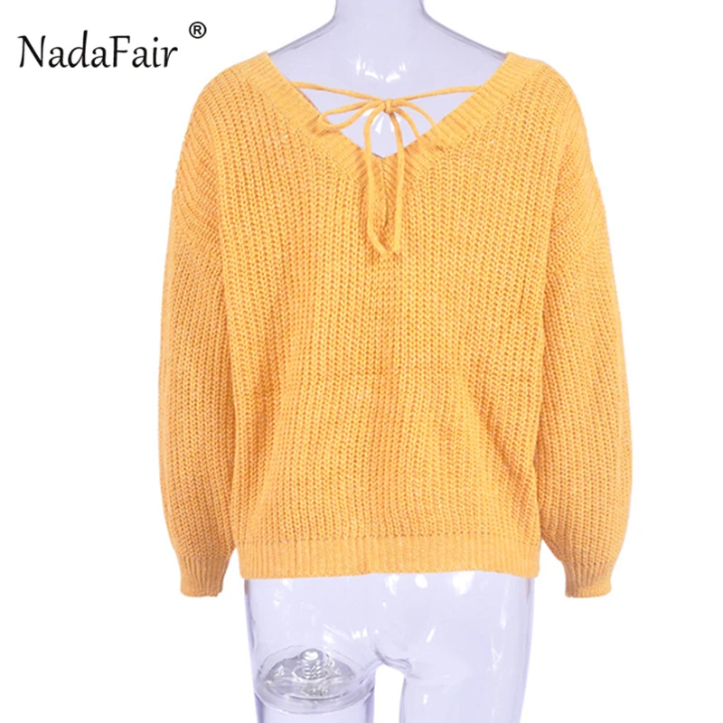 v neck lace up sweater women10_