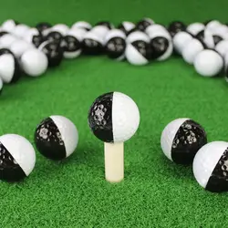 Мяч для гольфа черный и белый синтетический каучук Смола Гольф Практика из двух частей шары подарок