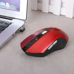 USB 2.4 ГГц Беспроводной Мышь Оптический 1600 Точек на дюйм 6 игровых клавиш Мышь Мыши компьютерные для ноутбуков настольных ПК красный/черный