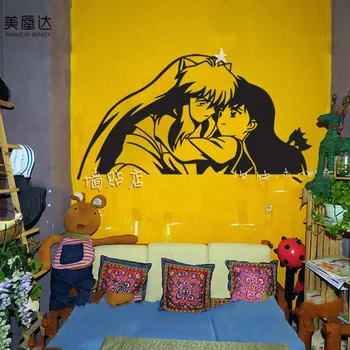 

Kagome Kikyo Inuyasha Wall Stickers Romantic Two-bedroom Bed for Furniture Window Plastic Cartoon Single-piece Package LIPC