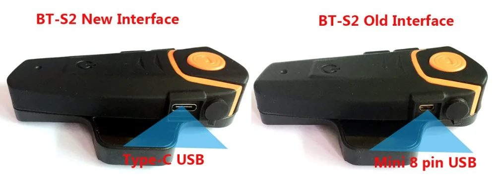 New Type-C USB Earpiece Microphone Speaker For BT-S2 BT-S3 Motorcycle Bluetooth Intercom Interphone For Open Face Helmets