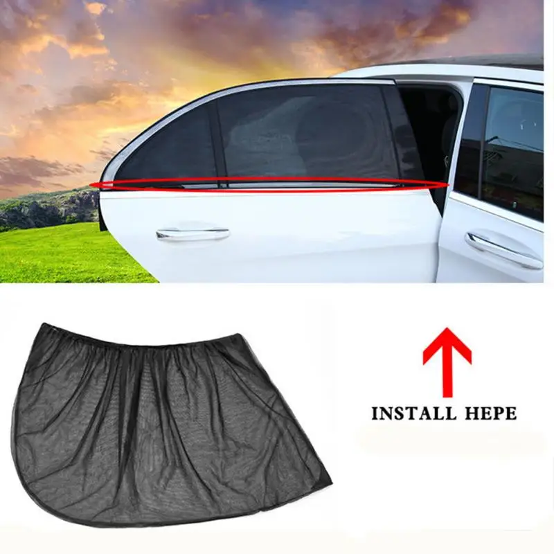

1Pair Car Window Cover Sunshade Curtain UV Protection Shield Sun Shade Visor Mesh Solar Mosquito Dust Protection Car-covers