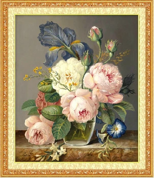 

Needlework,DIY DMC Cross stitch,Sets For Embroidery kits, Peony Flower Patterns Oil Painting Cross-Stitching kit for embroidery
