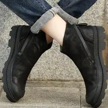 Ботинки martin Для мужчин Высокий Верх корова замша натуральная кожа зимние мотоботы обувь