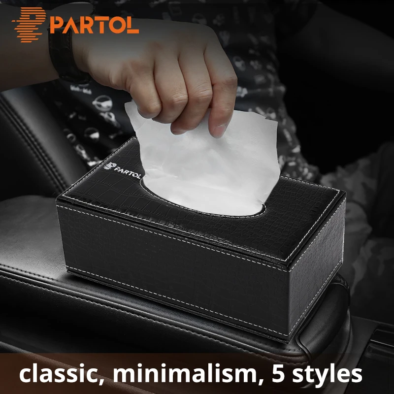 Partol Sythetic Leather Car Tissue Box Home kitchen Bathroom Napkin