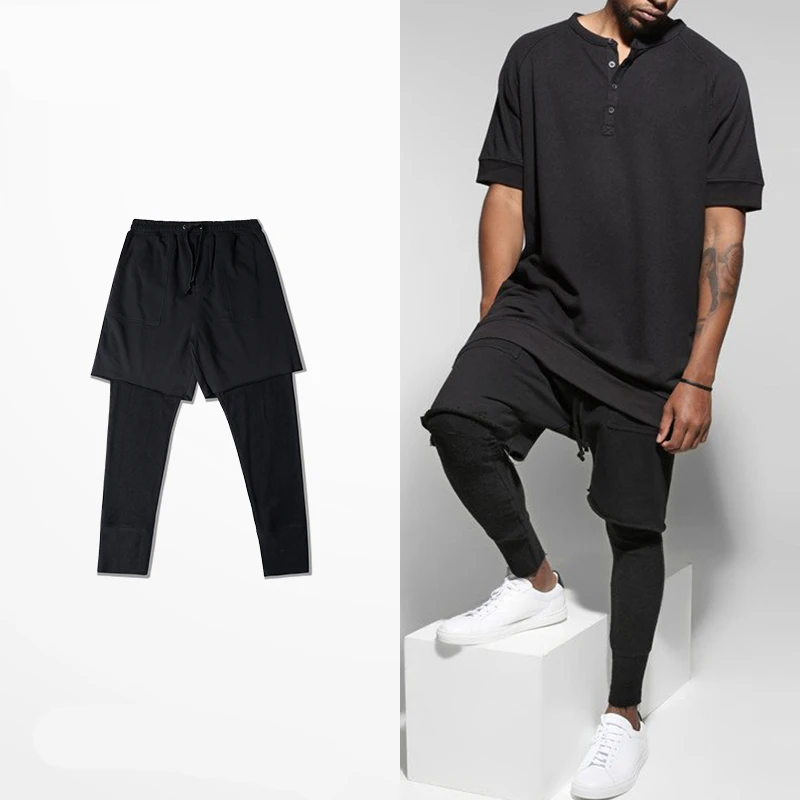 Мужские облегающие брюки kanye style повседневные хлопковые однотонные в стиле ретро
