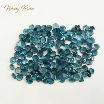 

Wong Rain 1 PCS Natural 6 MM Round Natural London Blue Topaz Loose Gemstone DIY Stone Decoration Jewelry Wholesale Lots Bulk