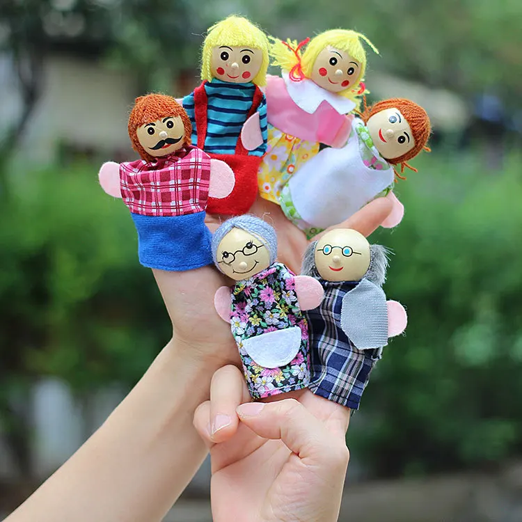 Новые маленькие деревянные куклы Палец Кукольный дедушка и дедушка Расскажите истории мальчиков и девочек детские рождественские игрушки