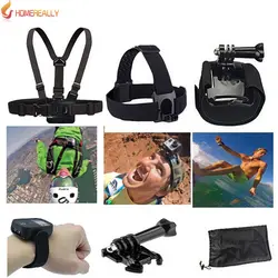 Homereally GoPro набор аксессуаров нагрудный мягкий Камера сумка для GoPro Hero 5 4 3 + sj4000 sj5000 sj7 sj6 sj9 M10 M20 Yi 4 К Камера