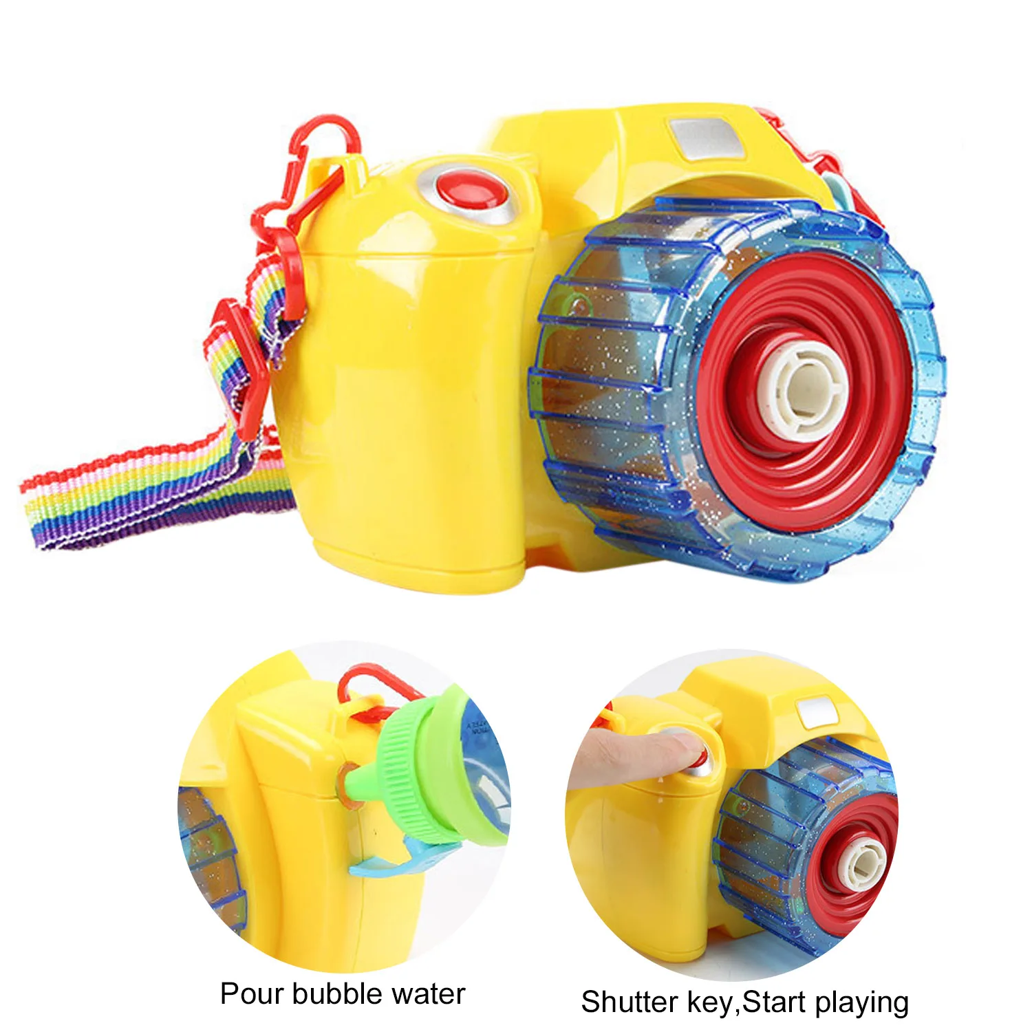 Besegad Kids Machine Electric Camera Shaped Handy Bubble Blowing Show Bubbles Toys Light And Music Children Day Birthday Gifts