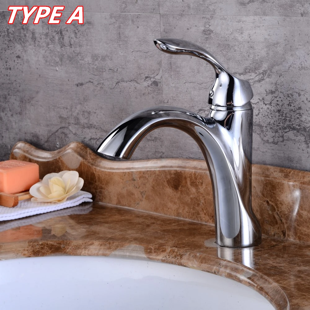 New bathroom Basin Faucet Chrome Faucet Brush Nickel Sink Mixer Tap Vanity Hot Cold Water Bathroom Faucets Torneiras DOODII1_