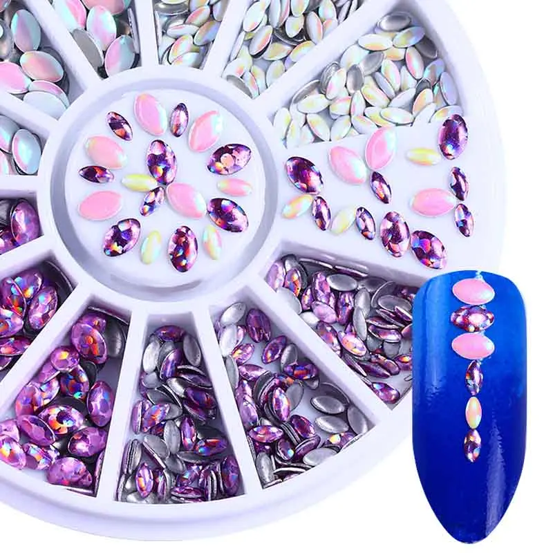 31 шаблон Красочные гвозди-гвоздики со стразами Хамелеон круглое плоское дно для маникюра DIY Советы для украшения ногтей в колесо - Цвет: 796