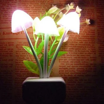 

Light Sensor Safety Lamp Angel Indoor/Outdoor Wireless Bathroom LED Mushroom Creative EU Plug Automatic 360 Degree Rotation