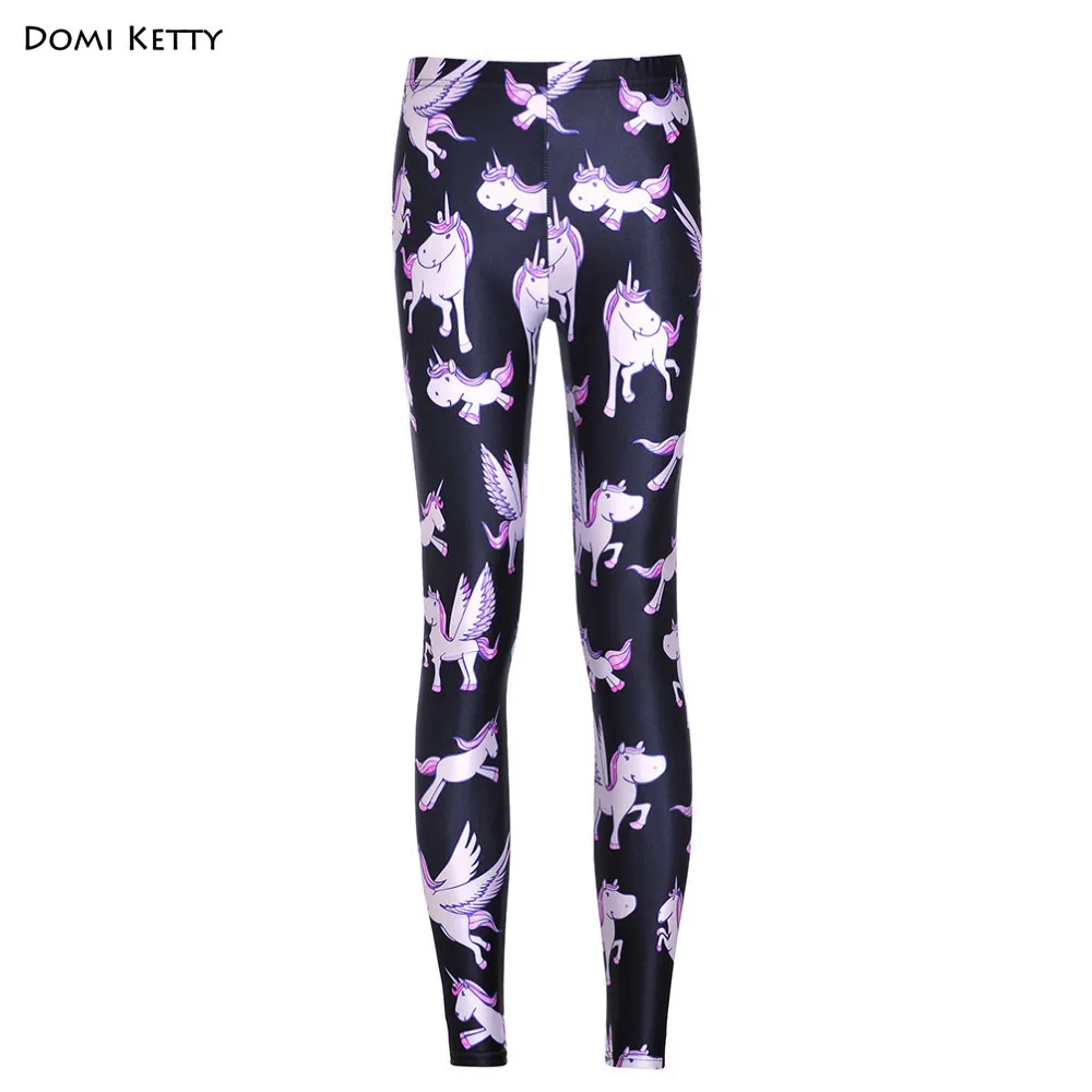 

Domi Ketty kids cartoon leggings print purple unicorn cute girls casual fitness high waist leggings children princess pants