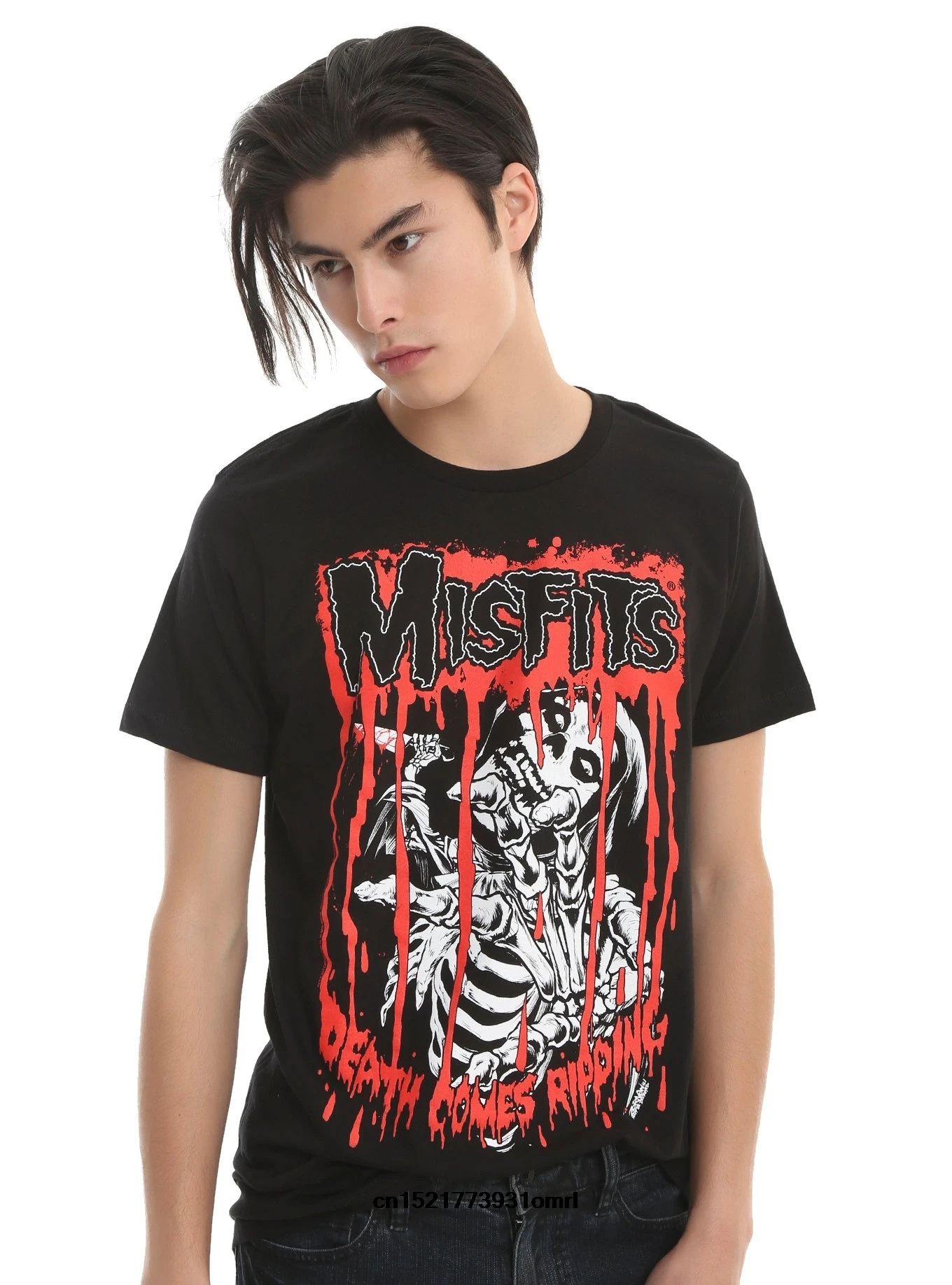 Для мужчин футболка модные MISFITS смерть приходит копирования личности Лето