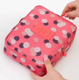 Косметический чехол с летящими птицами, сумка для макияжа, женская переносная сумка для хранения туалетных принадлежностей, водонепроницаемые дорожные сумки LS8973 LM4092fb - Цвет: pink flower