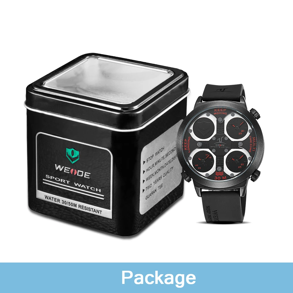 WEIDE luxury brand quartz Watches Mens Military Dual Time Zone Waterproof  Sports Army Quality silicone analog Relogio Clock