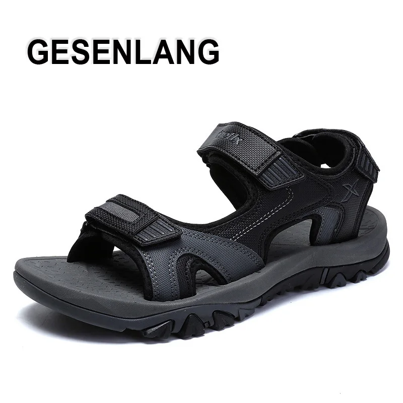 

2019 Summer Men's Outdoor Sandals Breathable Light Beach Sneakers Anti-Skid Wearable Walking Male Shoes Open Toe Fisherman Shoes