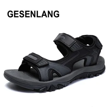 

2019 Summer Men's Outdoor Sandals Breathable Light Beach Sneakers Anti-Skid Wearable Walking Male Shoes Open Toe Fisherman Shoes