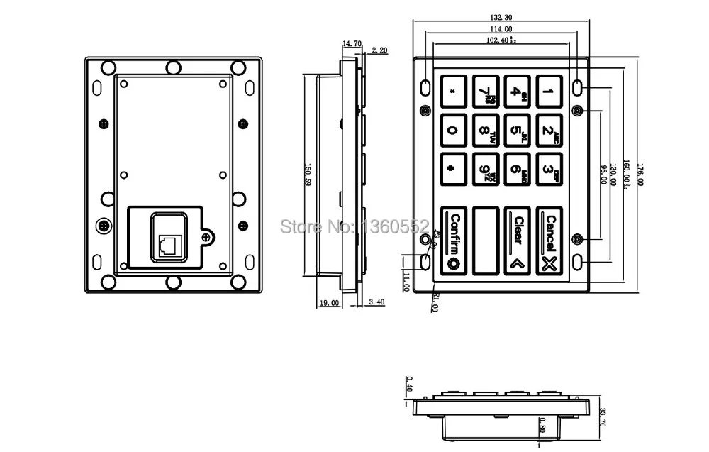 ATM Wincor EPP PCI, банкомат, Запчасти клавиатура V5 EPP PCI2.0 утвержден, клавиатура для банкомата, киоск коврик, ATM PCI клавиатура EPP сборки Замена