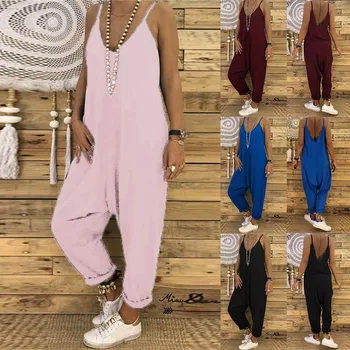 

Jumpsuit 2019Top Women Sleeveless Jumpsuit Ladies Casual Loose Playsuit Long Trousers