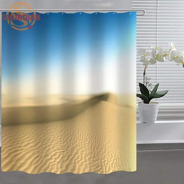 Desert Sand Dune Custom Shower Curtain Fabric Polyester Bathroom