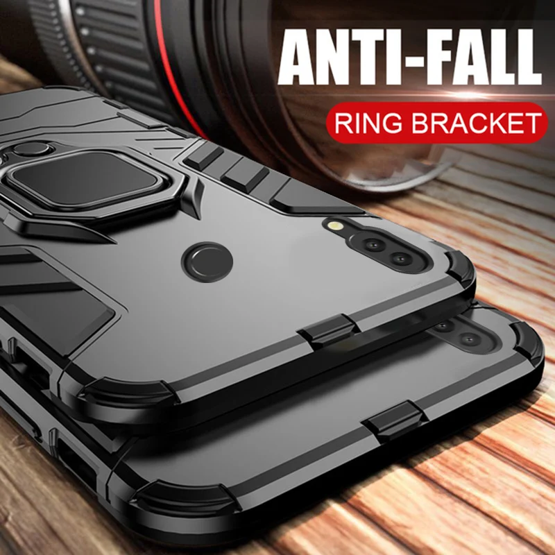 

KISSCASE Armor Case For Huawei P Smart 2019 Magnetic Finger Ring Holder Bumper Protection Back Cover For Huawei P Smart Case