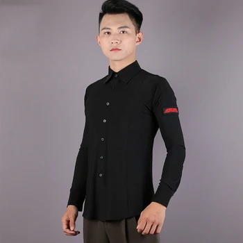 

Classic Ballroom Dance Top For Men Waltz Standard Dance Rumba Salsa Performance Shirt Latin Square Dance Practice Wear DC2040