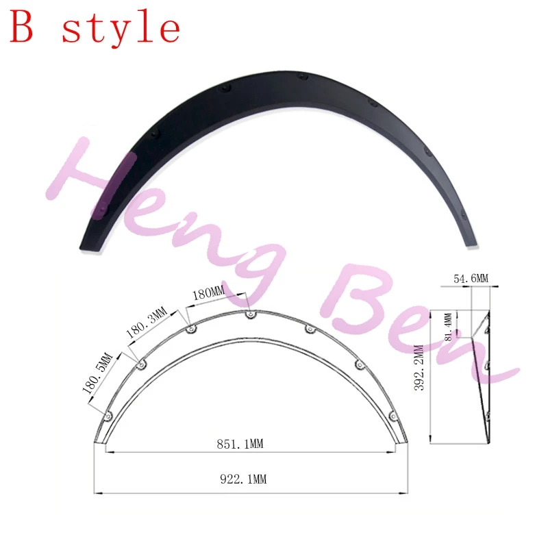 HB 4 шт./компл. Универсальный колеса Арки арок 4 Арки Flare расширение вспышек в ширину - Цвет: 4 pcs B style