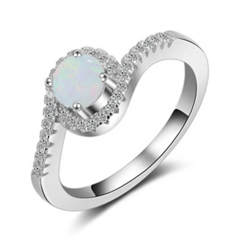 Опал Кольца для Для Женщин стерлингов S925 серебро Ювелирные украшения классический Овальный Красочные Diamant anillos Mujer Свадебные Обручение