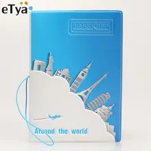 eTya Fashion Travel Passport Covers PVC Leather Women Men Passport Credit Holder Bag Case Wallet Purse Student Kids Gift