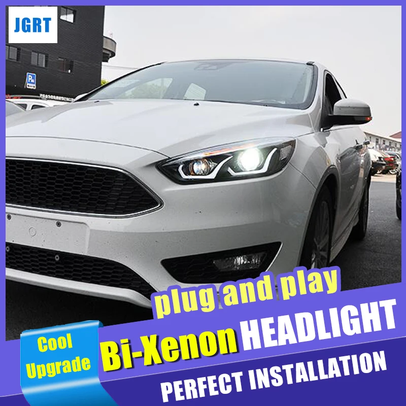 Новый дизайн для налобных фонарей ford focus 2015-2018 биксеноновые линзы Demon Eyes комплект