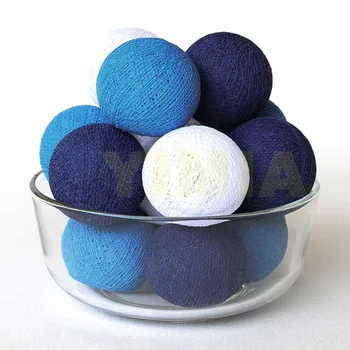 

10m 80 Dark Blue Cotton Balls LED String Fairy Lights AC Battery Powered Christmas Garlands Kid's Home wedding Decoration Lights