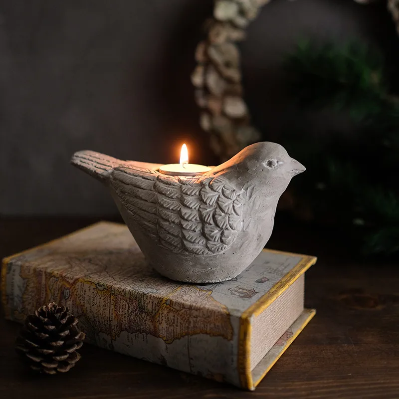

Silicone Concrete Mold 3D Bird Shape Aromatherapy Candlestick Molds DIY Succulent Plants Making Mould Garden Decorating Tool