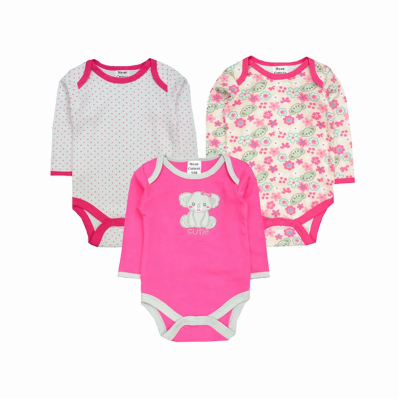 Cerca 3 unids/lote invierno Bebé Mamelucos recién nacido de algodón de manga larga Monos bebé Niños ropa bebes ropa Cerca 3 unids/lote invierno Bebé Mamelucos recién nacido de algodón de manga larga Monos bebé Niños ropa bebes ropa