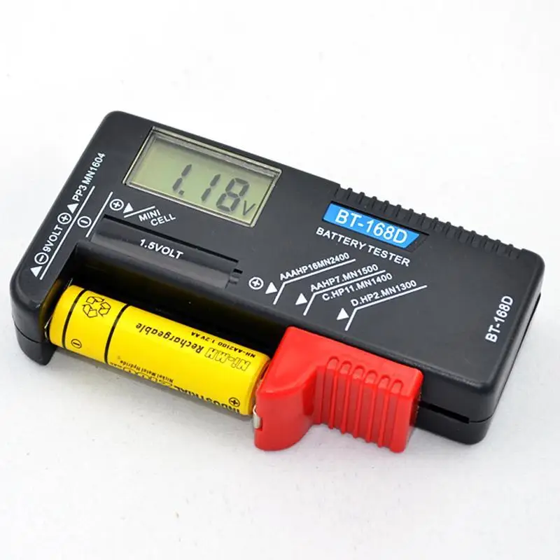 

Protable BT-168D Universal Digital Display 1.5V 9V Battery Capacity Tester Tool Digital LED Battery Checker