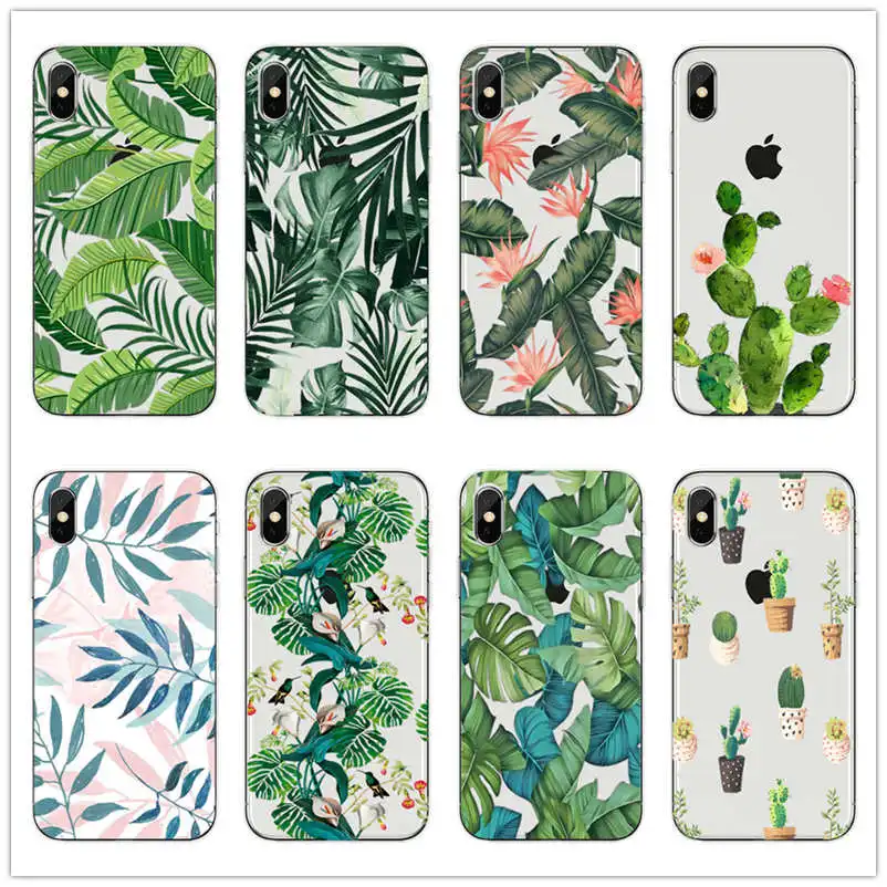 

Retro Summer Leaf Mobile Phone Case For apple iPhone X XS MAX 6 6s 7 8 plus XR XS Max SE 5S 5 Soft TPU Silicone Back Cover coque
