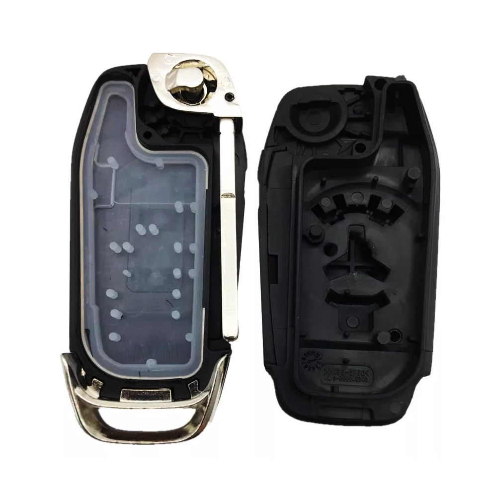 4 Button Flip Remote Key Case For Ford Fusion Ranger Focus 2 3 Explorer KA Galaxy C S-Max Accessories Genuine Leather Key Cover