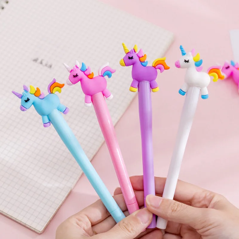 1 шт. Единорог светящаяся гелевая ручка 0 38 мм Kawaii Канцтовары новинка милые Ручки