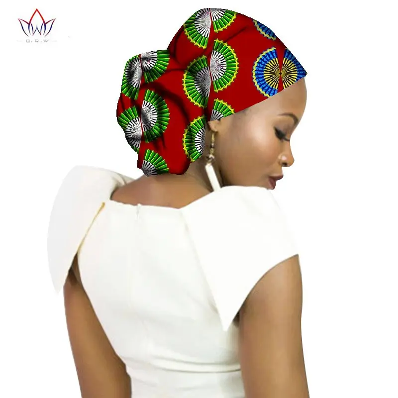 Модный стиль, Африканский головной убор для женщин, Анкара, повязка на голову, украшения, обертывание, галстук, шарф, африканские аксессуары для волос, BRW WYB65