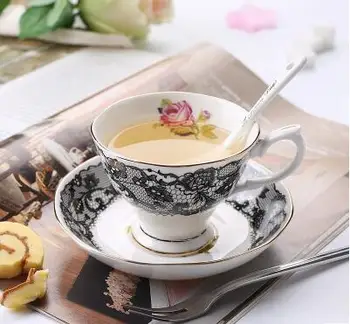 

Rose Lace bone china coffee cup dish Cup European Cup of afternoon tea mug