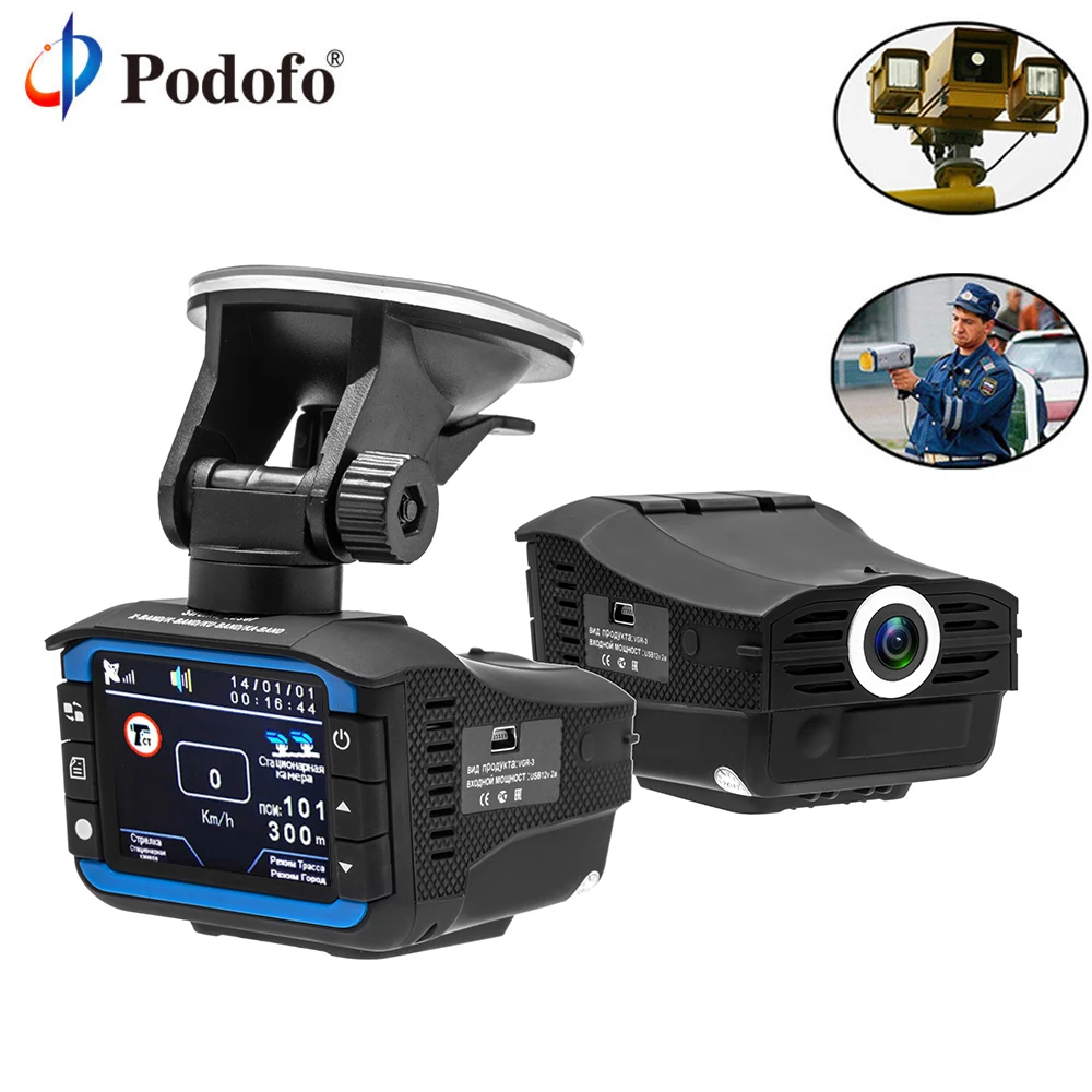 Podofo Car DVR Radar Detector GPS Tracker 3 in 1 Car Full HD 1080P font b