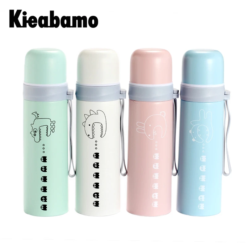 

Kieabamo Free shipping 500ml\350ml Cartoon 304Stainless Steel insulated Thermos mug/sports Thermal vaccum Flasks water bottle