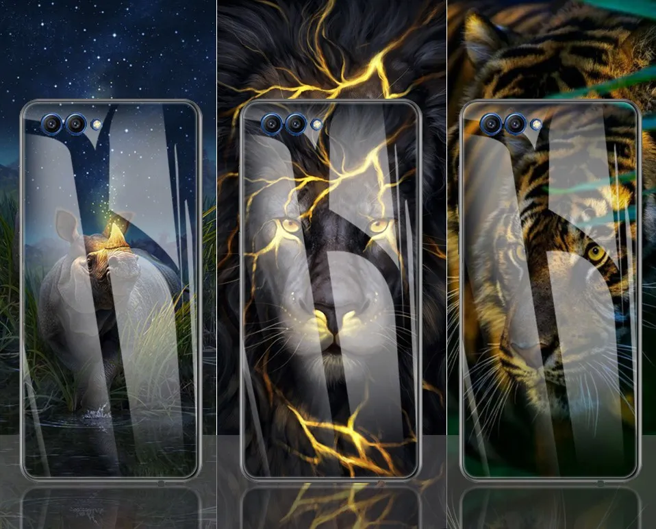Animal Glass Case For Huawei Honor 10 Coque Silicone Luxury Back Cover Case For Huawei P20 Pro Honor 10 9 Mate 10 Lite P Smart (13)