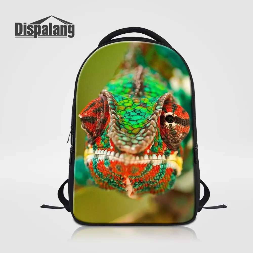 Dispalang большой емкости рюкзак для ноутбука с принтом ящерицы школьные сумки для подростков мальчиков девочек колледжа Многофункциональный школьный рюкзак - Цвет: Зеленый